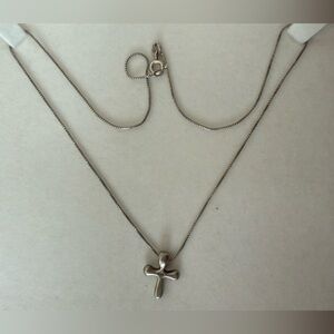Elegant Sterling Silver Cross Pendant Necklace